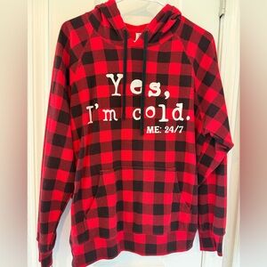 Plaid Hoodie “Yes, I'm cold”